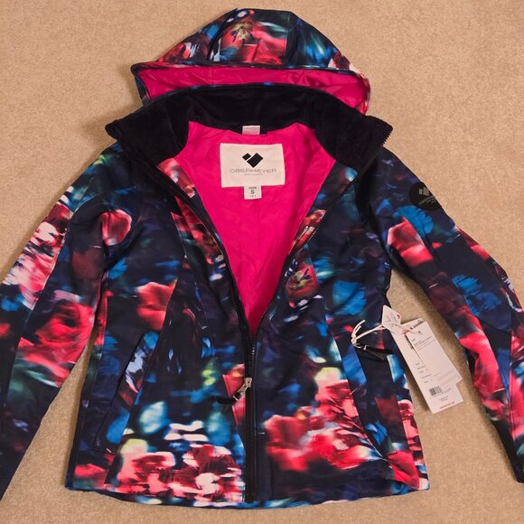 Obermeyer Rylee Print Jacket Teen Size S 8-10 Color Bloominescense, NEW Hooded - Picture 3 of 16